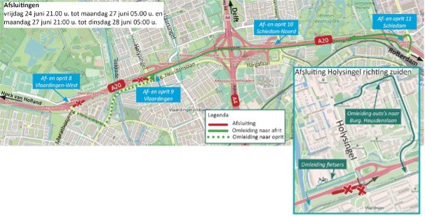 Bericht Komend weekend werk aan A20: oprit 8 en afrit 9 richting Rotterdam afgesloten bekijken